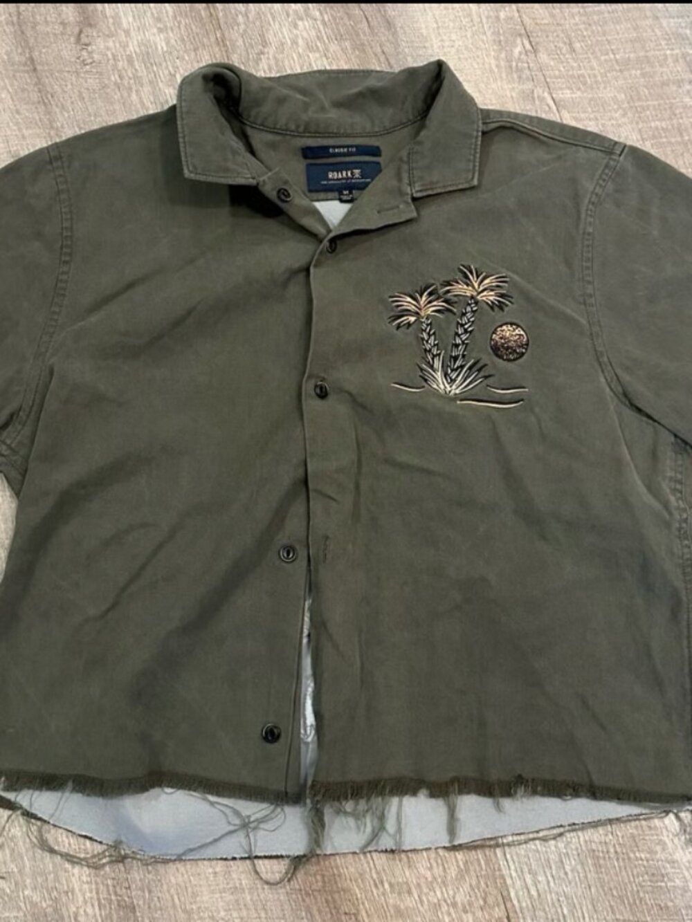 ROARK Cropped Short sleeve button down shirt Size Medium